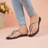 Regina Black Velvet Sandals