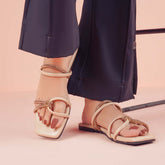 Regina Double Strap Peach Sliders