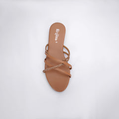 Regina Multi Strap Brown Sliders