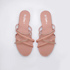 Regina Multi Strap Peach Sliders