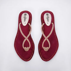 Regina Braided Maroon Flats