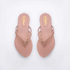 Regina Embellished Knot Peach Flats