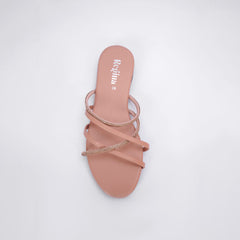 Regina Multi Strap Peach Sliders