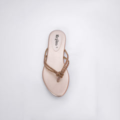 Regina Embellished Knot Golden Flats