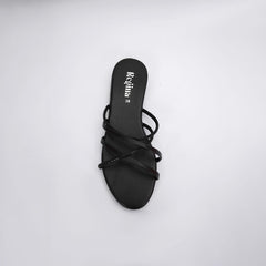 Regina Multi Strap Black Sliders