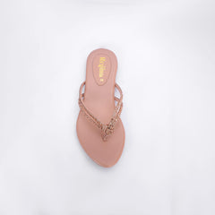 Regina Embellished Knot Peach Flats