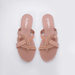 Regina Criss-Cross Peach Sliders