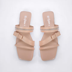 Regina Triple Strap Peach Sliders