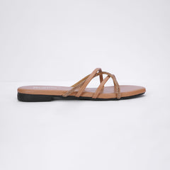 Regina Multi Strap Brown Sliders