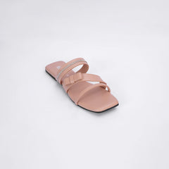 Regina Triple Strap Peach Sliders