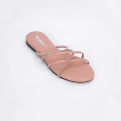 Regina Multi Strap Peach Sliders