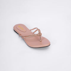 Regina Embellished Knot Peach Flats