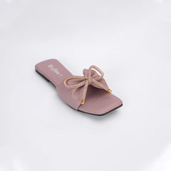 Regina Bow Accent Pink Sliders