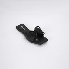 Regina Bow Accent Black Sliders
