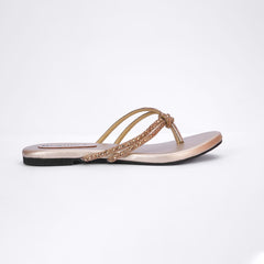 Regina Embellished Knot Golden Flats