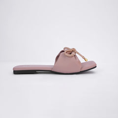 Regina Bow Accent Pink Sliders