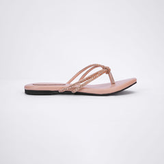 Regina Embellished Knot Peach Flats