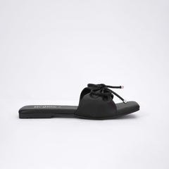 Regina Bow Accent Black Sliders