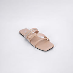 Regina Triple Strap Peach Sliders