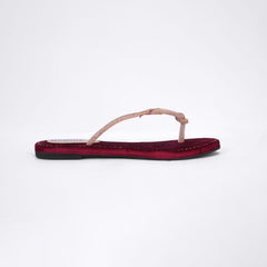 Regina Braided Maroon Flats