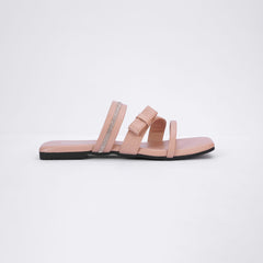 Regina Triple Strap Peach Sliders