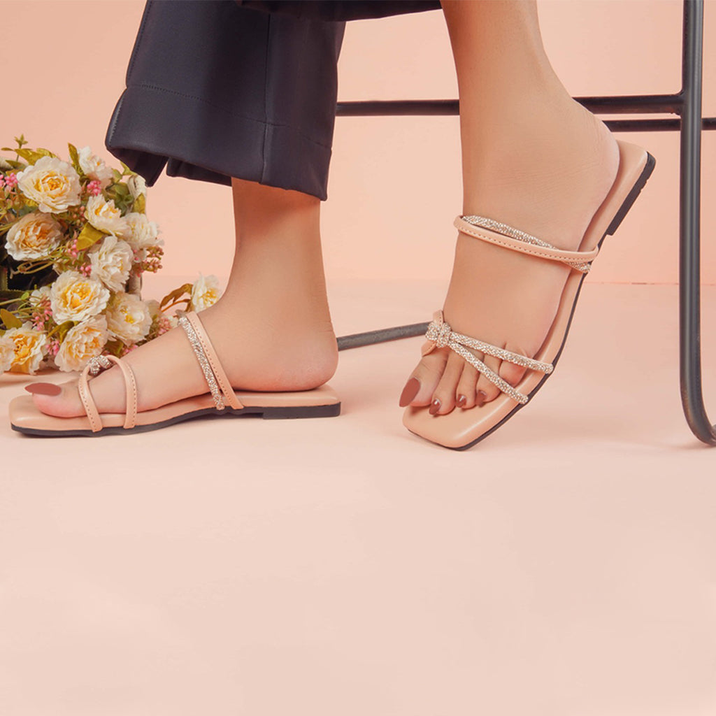 Regina Double Strap Peach Sliders