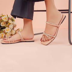 Regina Double Strap Peach Sliders