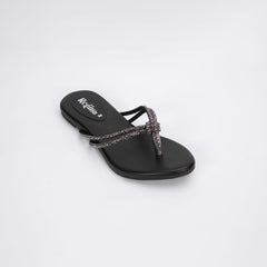 Regina Embellished Knot Black Flats