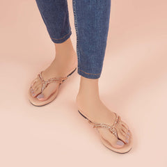 Regina Embellished Knot Peach Flats