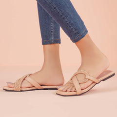 Regina Embellished Peach Flats