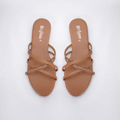 Regina Multi Strap Brown Sliders