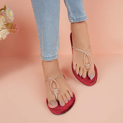 Regina Braided Maroon Flats